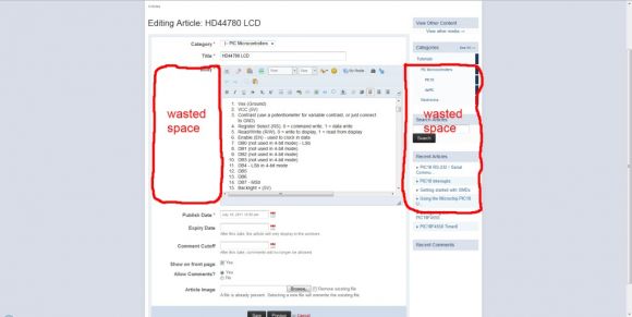 wasted space IP.Content editor