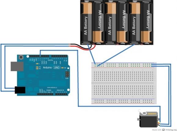 Arduino continuous rotation servo diagram
